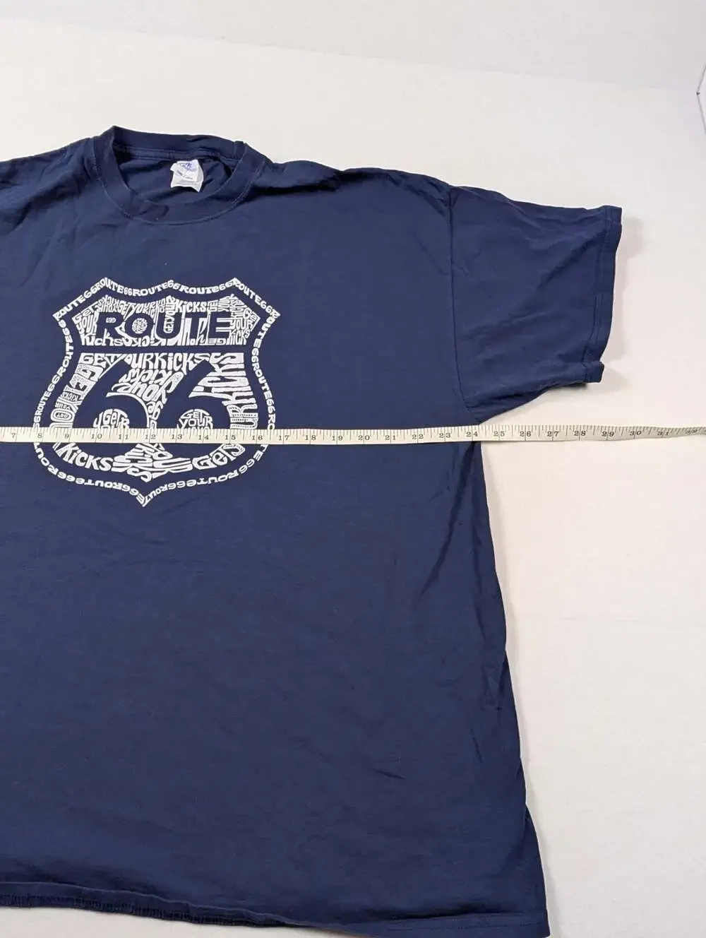 Port & Company Core Cotton Route 66 Get Your Kicks Word Art Navy T-Shirt Size 2X